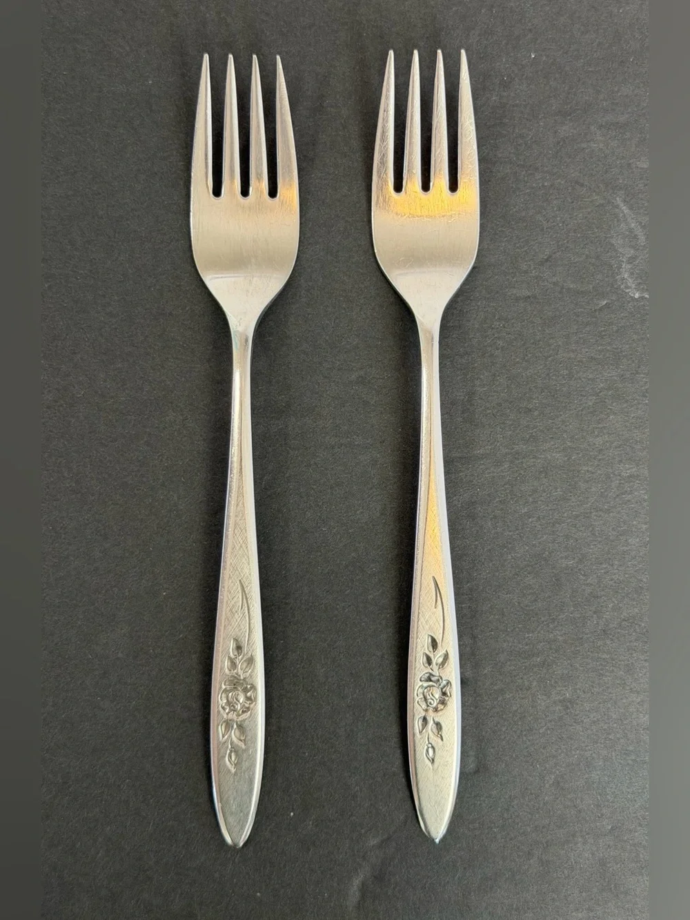 Oneida Community ROSE SHADOW Lot Of 2 Salad Fork 6 3/4